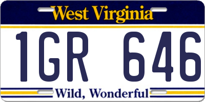 WV license plate 1GR646