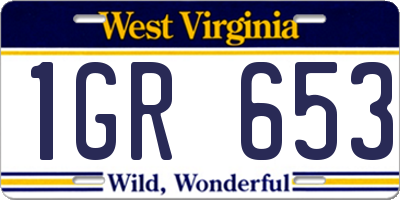 WV license plate 1GR653