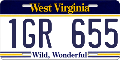 WV license plate 1GR655