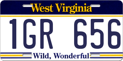 WV license plate 1GR656