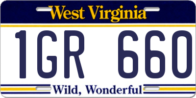 WV license plate 1GR660
