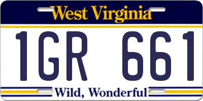 WV license plate 1GR661