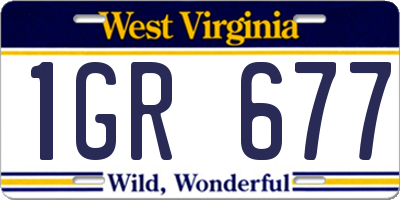 WV license plate 1GR677