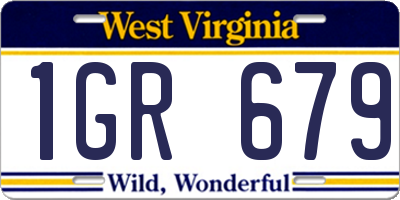 WV license plate 1GR679