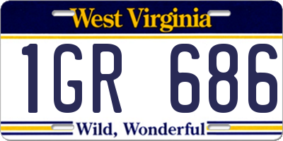WV license plate 1GR686
