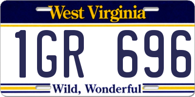 WV license plate 1GR696