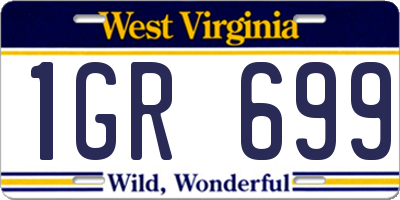 WV license plate 1GR699