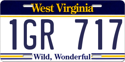 WV license plate 1GR717