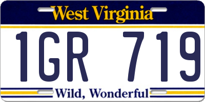 WV license plate 1GR719