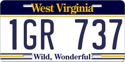 WV license plate 1GR737