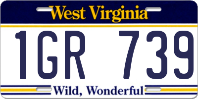 WV license plate 1GR739