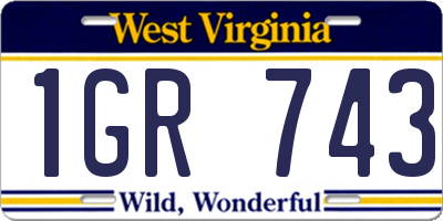 WV license plate 1GR743