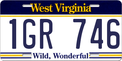 WV license plate 1GR746