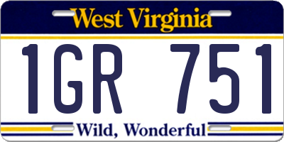 WV license plate 1GR751
