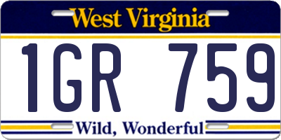 WV license plate 1GR759