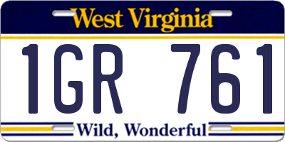 WV license plate 1GR761