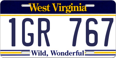 WV license plate 1GR767