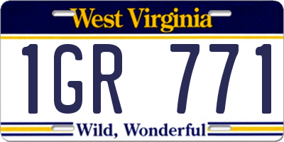 WV license plate 1GR771
