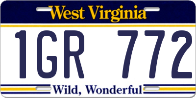 WV license plate 1GR772