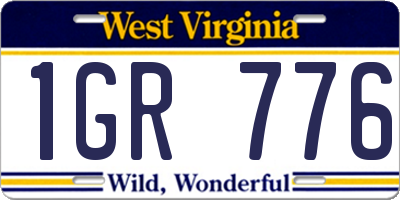 WV license plate 1GR776