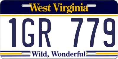 WV license plate 1GR779
