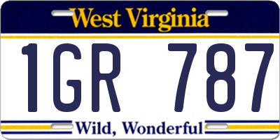 WV license plate 1GR787