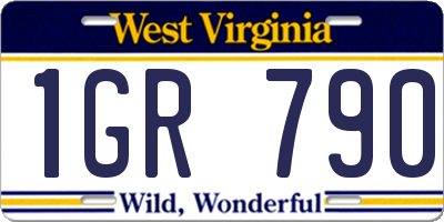WV license plate 1GR790