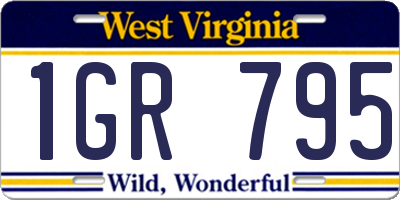 WV license plate 1GR795