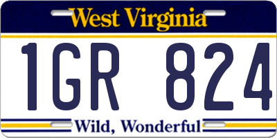 WV license plate 1GR824