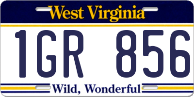 WV license plate 1GR856