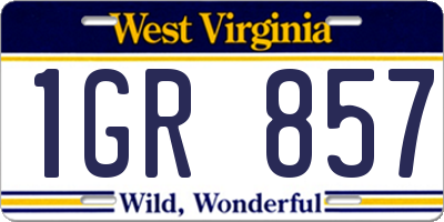 WV license plate 1GR857