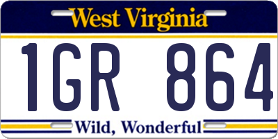 WV license plate 1GR864