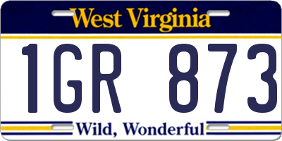 WV license plate 1GR873
