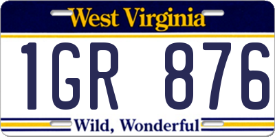WV license plate 1GR876