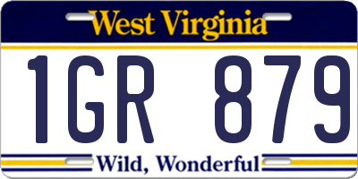 WV license plate 1GR879