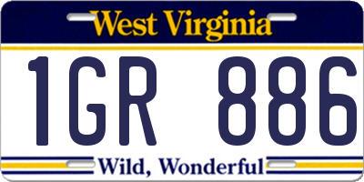 WV license plate 1GR886