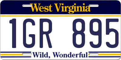 WV license plate 1GR895