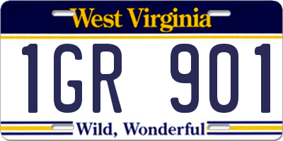 WV license plate 1GR901