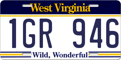 WV license plate 1GR946