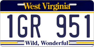 WV license plate 1GR951