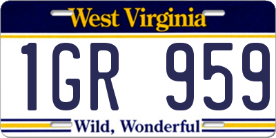WV license plate 1GR959