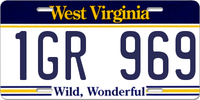 WV license plate 1GR969