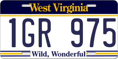 WV license plate 1GR975