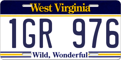 WV license plate 1GR976