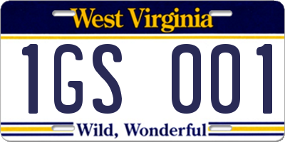 WV license plate 1GS001