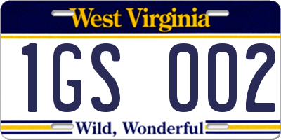 WV license plate 1GS002