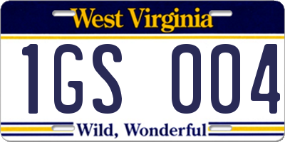 WV license plate 1GS004