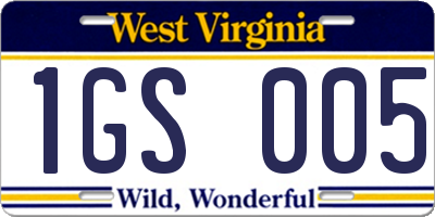 WV license plate 1GS005