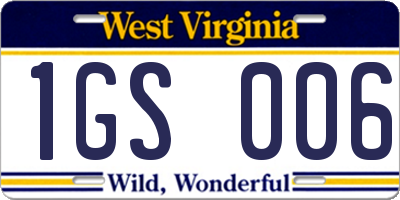 WV license plate 1GS006