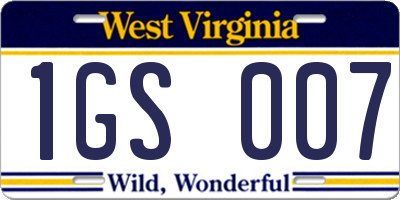 WV license plate 1GS007